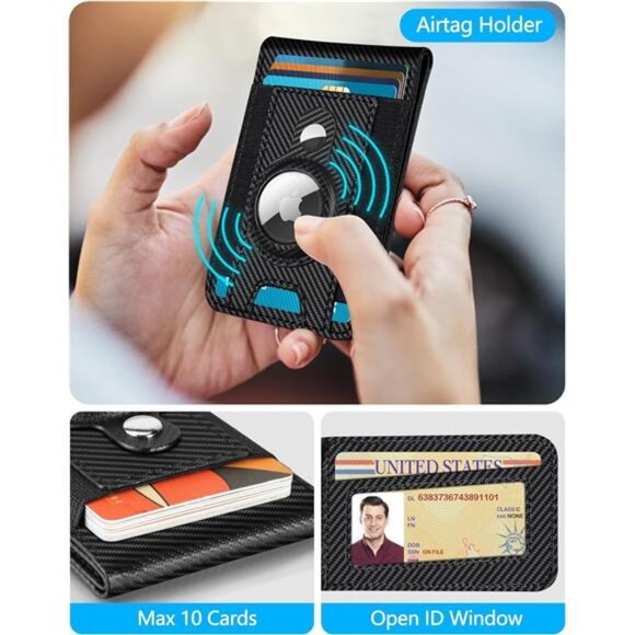 Wallet Stand with AirTag Holder, Open ID Window, Magsafe Airtag - Picture 10 of 14